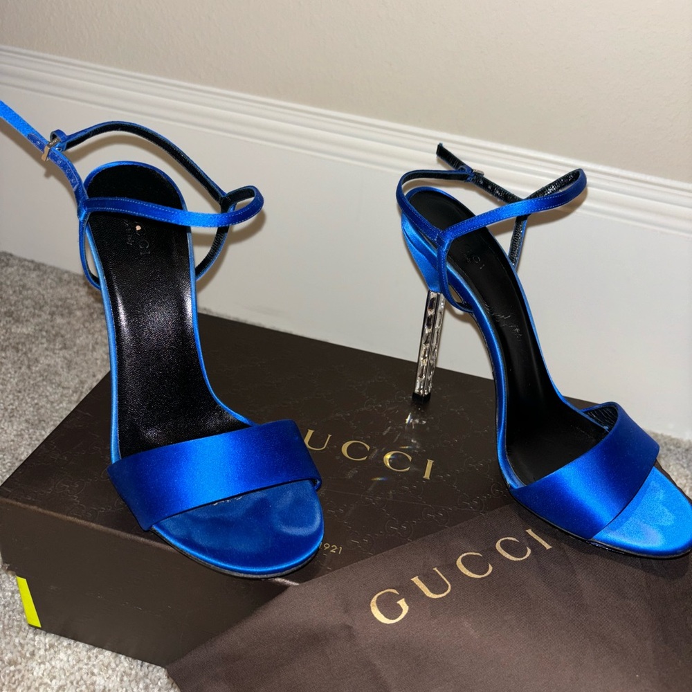 Gucci Women's Blue Strappy Heels